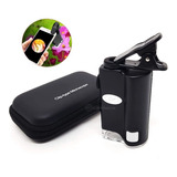 Mini Microscópio Lupa 60x Luz Uv Com Clip Para Cel