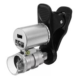 Mini Microscópio Lupa Conta-fio 60x Luz Uv Clip Celular Top