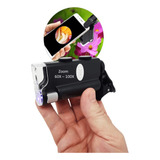 Mini Microscópio Lupa P/ Celular Zoom 60x Led Uv
