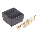 Mini Modelo Musical Trumpet Delicado Banhado A Ouro Instrum
