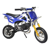 Mini Moto Cross Azul A Gasolina Motor 2 Tempos Para Trilhas