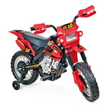 Mini Moto Cross Elétrica Infantil Vermelha