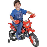 Mini Moto Cross Elétrica Infantil Vermelha