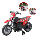 Mini Moto Cross Infantil Elétrica Vermelha 6v Luz Bivolt