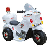 Mini Moto Elétrica Infantil 6v Com Baú Som Sirene De Polícia