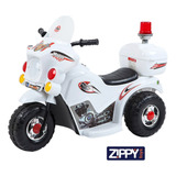 Mini Moto Eltrica Infantil A Bateria 6v Luz E Ba Policial Cor Branco