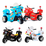 Mini Moto Elétrica Triciclo Infantil Polícia