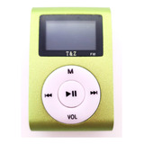 Mini Mp3 Player Com Fm Micro Sd/tf Com Fone Clip Visor Verde