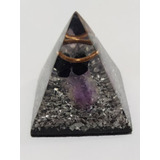 Mini Pirâmide Orgonite 4x4 Ametista Transmutação