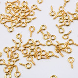 Mini Pitão Rosqueável Dourado 100 Peças 10x5mm Artesanato