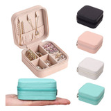 Mini Porta Joias Anel Portatil Bijuteria Viagem Estojo Ziper