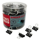 Mini Prendedor Binder Clip De Papel 15mm Caixa Com 60 Pcs Nf