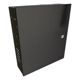 Mini Rack Caixa Metálica Para Cftv Alarme C/fechadura Preto