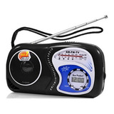 Mini Rádio Vermelho Am/fm/tv Com Relógio Mk-2019a Preto