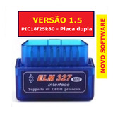 Mini Scanner Para Carros Obd2 Bluetooth V. 1.5 Azul 2 Placas