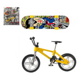Mini Skate De Dedo E Bicicletinha Com Acessórios Brinquedo