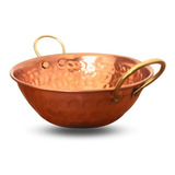 Mini Tacho De Cobre Puro 8 Cm Com Alças De Metal 