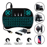 Mini Teclado Air Mouse Touch Sem Fio Tv Wireless C Luz Nf-e