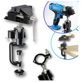 Mini Torno Morsa Bancada 70mm Giratória Suporte Abraçadeira