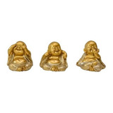 Mini Trio Estátua Buda Monges Sábios