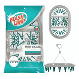 Mini Varal Oval 24 Prendedores Flash Limp Roupa Intima Meias