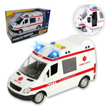 Mini Veículo Ambulância Resgate Com Led