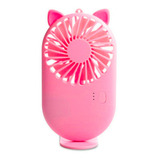 Mini Ventilador De Mão Bolso Mesa Gatinho 3 Vel Recarregável