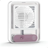 Mini Ventilador Portátil Umidificador Com Led 3 Velocidades