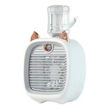 Mini Ventilador Recarregável Gato Refrigerador De Ar De Mesa Cor Cinza