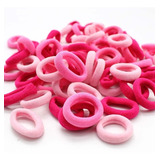 Mini Xuxinha Elástico Rabicó Para Cabelo Tipo Meia 50 Unid. Cor Tons De Rosa/vermelho