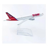 Miniatura Aeronave Avião Jato B777 Tam 16cm Metal Fundido