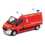 Miniatura Ambulância Renault Master 1/50 Vermelho