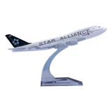 Miniatura Avião Comercial Boeing 747 Star Alliance - 1/400