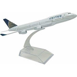 Miniatura Avião United Airlines Boeing 747 Metal 16cm