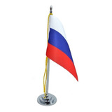 Miniatura Bandeira De Mesa Russia Poliéster Cm 15