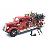 Miniatura Caminhão De Bombeiro Mack Type 75 1938 Escala 1/24