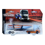 Miniatura Caminhão Mercedes Benz Actros Barco 1/64 Majorette