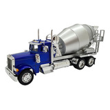 Miniatura Caminhão Peterbilt 379 Azul Betoneira Welly 1:32