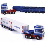 Miniatura Caminhão Scania Carreta Com Trator Metal 1:50 Top