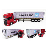Miniatura Caminhão Scania + Carreta Contêiner Personalizado
