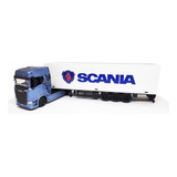 Miniatura Caminhão Scania + Contêiner Refrigerado 1/43 39 Cm
