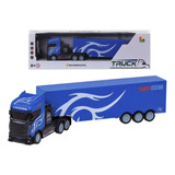 Miniatura Caminhão Truck Service Azul Com Controle Remoto