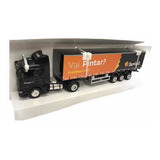 Miniatura Caminhão Scania 124 420 bicuda e Carreta Báu Rebaixado da  Cervejaria Krombacher - Herpa 1/87