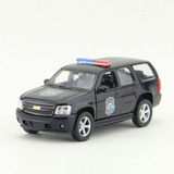 Miniatura Carrinho De Ferro Chevrolet Tahoe Policia Welly