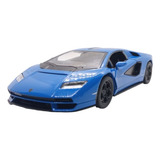 Miniatura Carrinho De Ferro Lamborghini Countach Azul 1/38