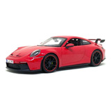 Miniatura Carro Porsche 911 Gt3 2022 1:18 Maisto Vermelho