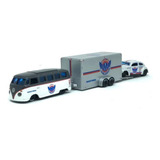 Miniatura Carro Volkswagen Kombi E Trailer Com Fusca 1/64 Ma