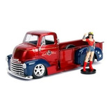 Miniatura Chevrolet Coe Mulher Maravilha C/ Boneco Jada 1/24