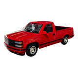 Miniatura Chevrolet Silverado 454 Ss Vermelho Metal 1:24