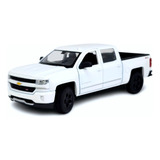 Miniatura Chevy Silverado 2017 Branco Perolizado Welly 1/29
